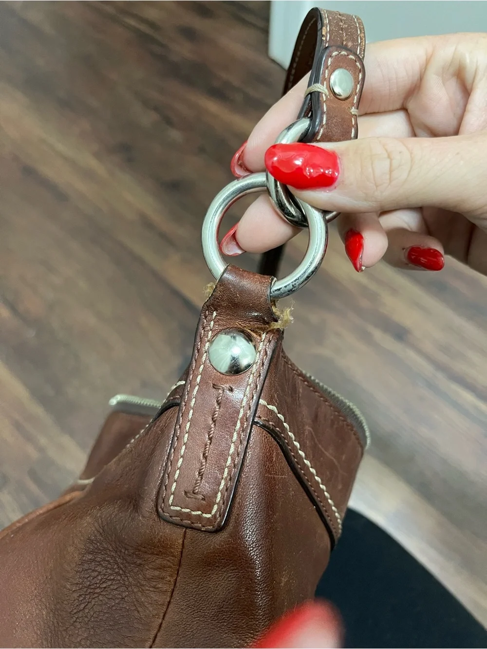 Vintage Coach Brown Leather Hobo Shoulder Bag